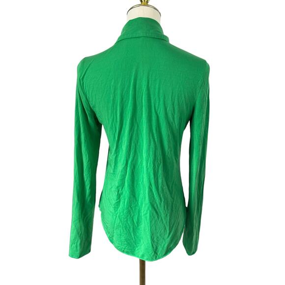 Wilfred Aritzia Pose Green Button-Up Shirt Tencel Lyocell Demure Bold Maximalist - Picture 5 of 13